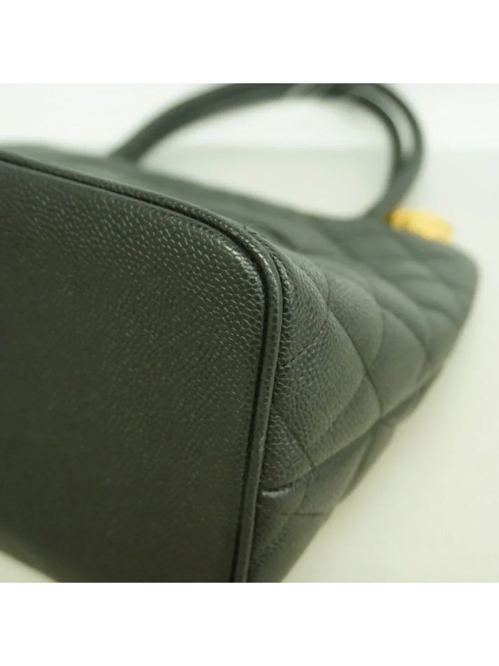 Chanel Tote Reissue Caviar Leather Black Gold